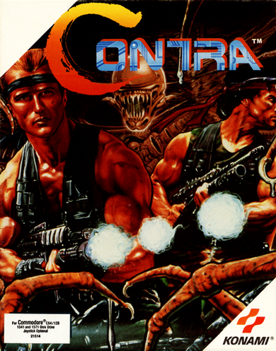 Contra box art for Commodore 64